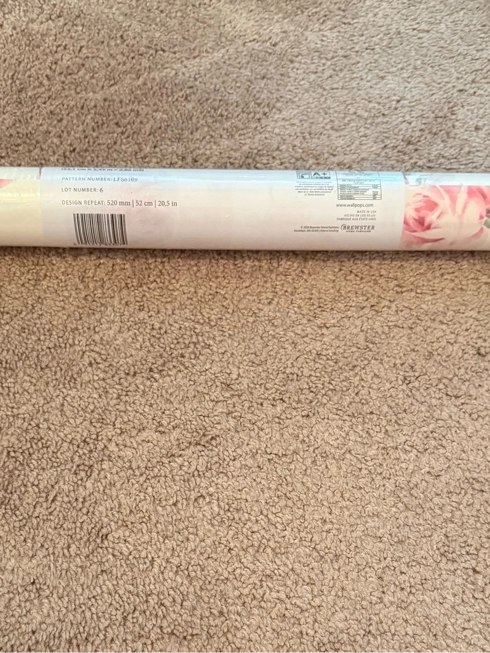 LoveShackFancy Wallpaper Roll in Cream and Beige